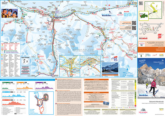 Cross-country skiing map Alta Pusteria